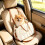 PawHut Asiento Coche Perro Beige 50 x 30 x 31 cm 2