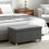Homcom Banco de Almacenaje Gris 76 x 38 x 38 cm 6