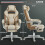 Homcom Silla Gaming Beige 63 x 63 x 123 cm 6