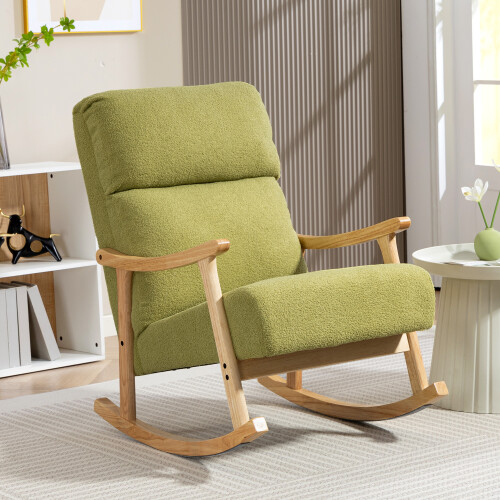 Homcom Silla Mecedora Verde 65 x 90 x 98 cm 1