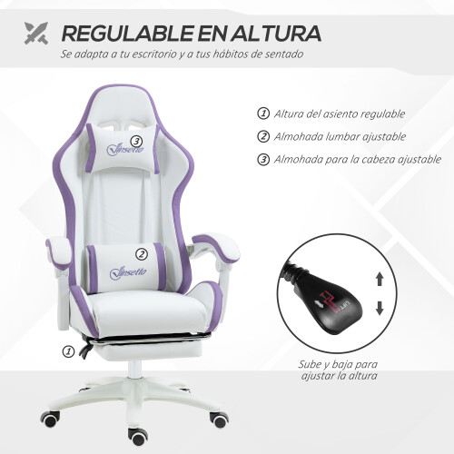 Vinsetto Silla Gaming Blanco 65 x 65 x 129 cm 1