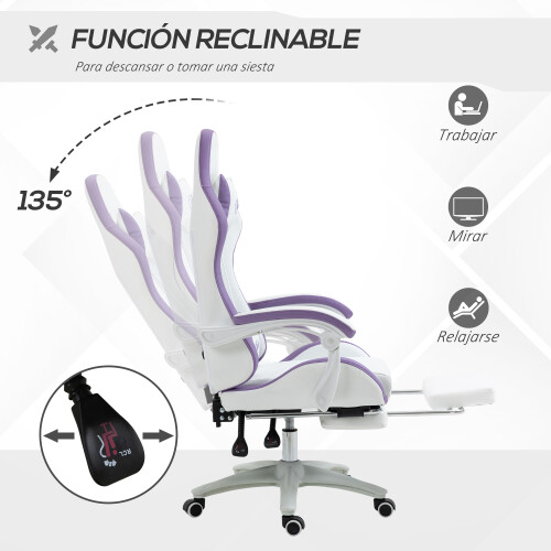 Vinsetto Silla Gaming Blanco 65 x 65 x 129 cm 2