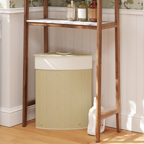 Homcom Cesto Ropa Sucia Beige 35 x 35 x 60 cm 1