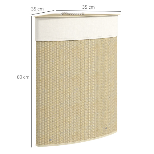 Homcom Cesto Ropa Sucia Beige 35 x 35 x 60 cm 2