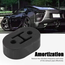 Universaler Gummieinsatz für Auto-Auspuffrohr, 2-Loch-Isolator, Schwarz