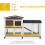 PawHut Conejera de Madera Marrón 157.4 x 53 x 99.5 cm 4