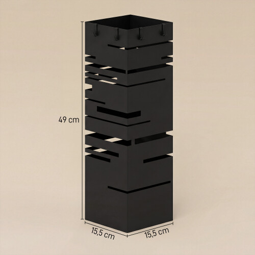 Homcom Paragüero Negro 15.5 x 15.5 x 49 cm 2