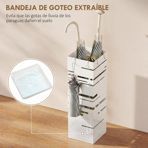 Homcom Paragüero Blanco 15.5 x 15.5 x 49 cm 1