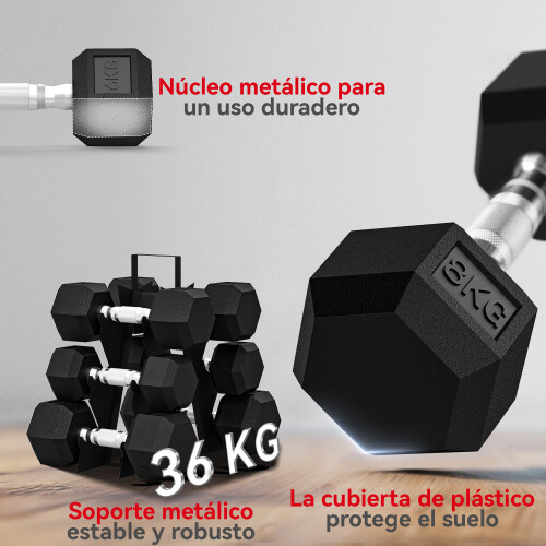 Juego de Mancuerna Negro 34 x 10 x 32 cm 1