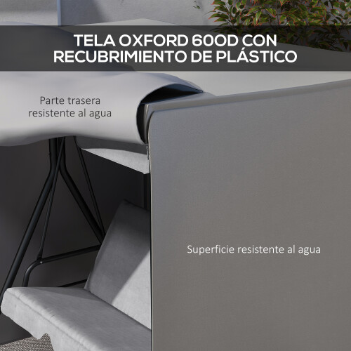 Outsunny Funda para Columpio Gris 177 x 114 x 152 cm 2