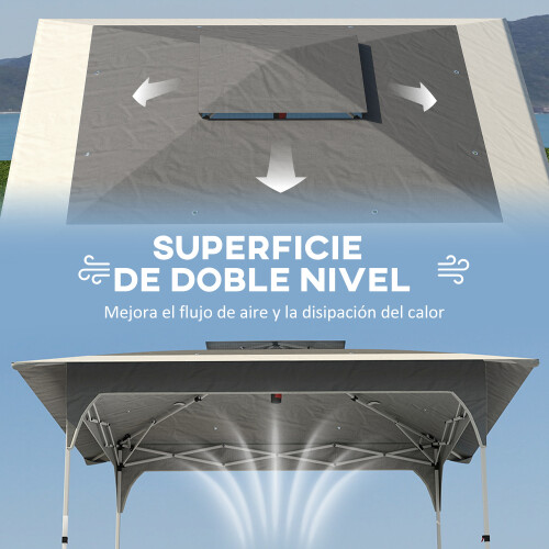 Outsunny Carpa Plegable Gris 352 x 352 x 278 cm 2