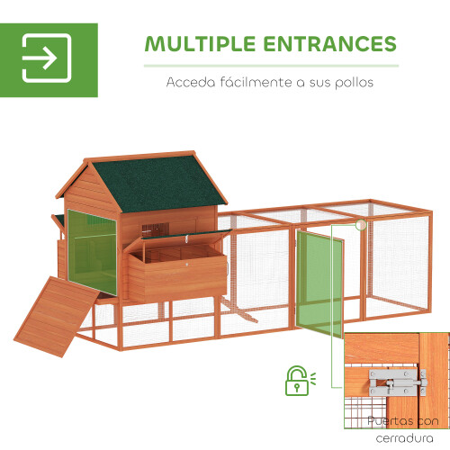 PawHut Gallinero Naranja 347 x 160 x 150 cm 2
