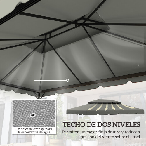Outsunny Techo de Repuesto Gris 400 x 300 cm 1