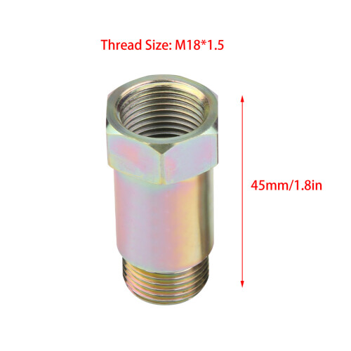 2Pcs M18*1.5 Oxygen Sensor Spacer Extender 45mm Yellow Adapter for Vehicles