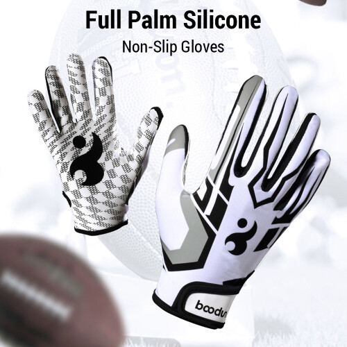 Silicone Palm Grip Gloves, 80g, White, Size S/M/L