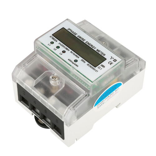 Digital LCD 3-Phase 4-Wire DIN Rail Electric Meter 10(40)A 2