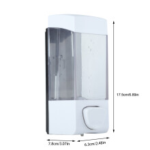 350ml Wall Mounted Plastic Soap Dispenser - White, 17.5x6.3x7.8cm