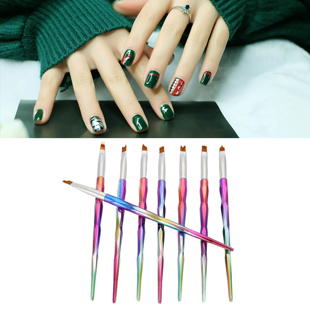 8Pcs Petal Design Nail Brushes Set