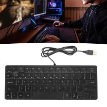 Portable 64 Keys RGB Backlit Gaming Keyboard Wired USB Small Mute for PC