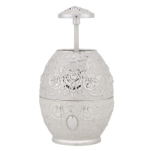 Silber-Zinklegierung Zahnstocherbehälter mit Blumendekor und Handdruck-Design