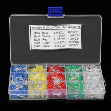 500pcs 5mm RGB Red Yellow Blue Green White LED Assortment Kit