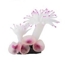 Aquarium Fish Tank Coral Silicone Concrete Base Ornament 20cm White