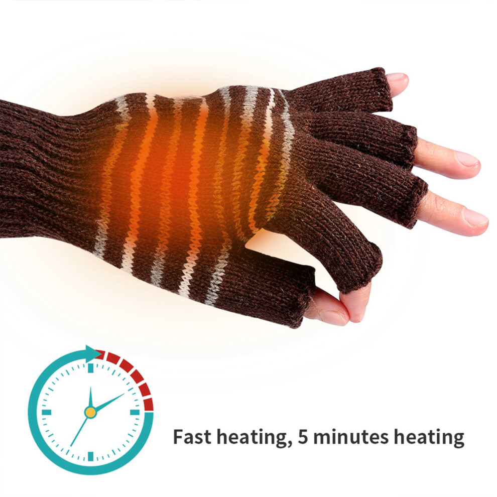 Warm USB Gloves Half Finger Mittens