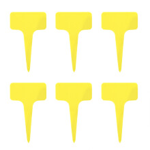 50 pcs PVC T Type Plant Labels Yellow 6x10 cm Garden Nursery Markers