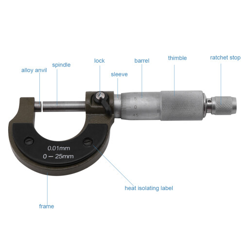 High Precision Outside Micrometer 0-25mm, Alloy, Digital Gauge 2
