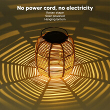 Solar Powered Decorative Rattan Lantern