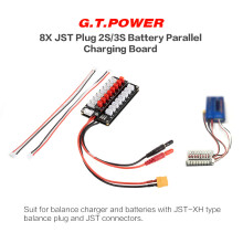 G.T.POWER 8X JST Parallelarbeitungsboard für 2S/3S LiPo-Batterien, kompaktes 93x53x28mm