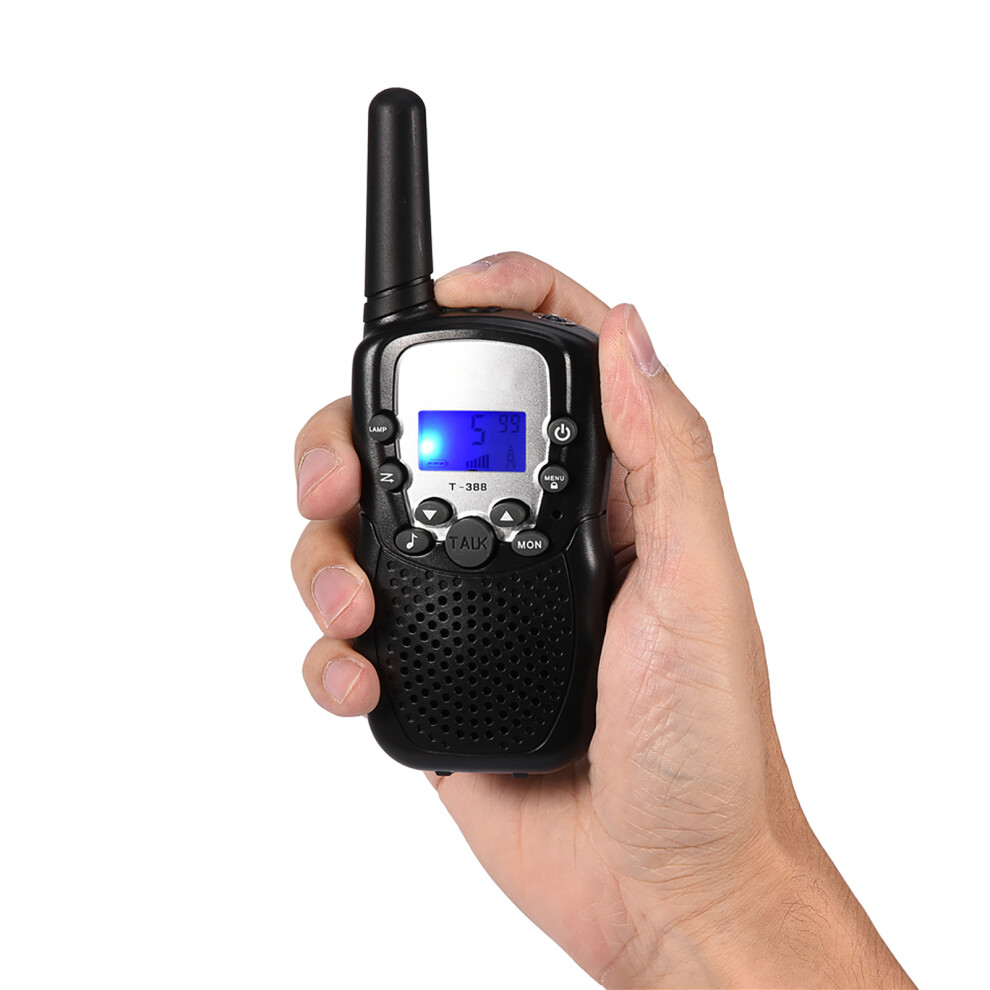 2Pcs 3Km Range Kids Walkie Talkies With Led Flashlight Compact & Durable Black 4911393004932