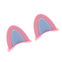 Cover casco in PVC con orecchie di gatto rosa e blu + adesivo per accessorio di sicurezza in motocicletta