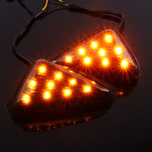 Motorcycle 12V Euro Amber Smoke Turn Signals Pair Fit ZX7R ZX10R ZX12R