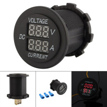 DC 12-24V Digital Voltmeter Ammeter Gauge Dual LED Display Battery Monitoring