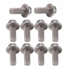M6 Stainless Steel Flange Head Screws SS304 Cap Bolts with Washers Pack of 10