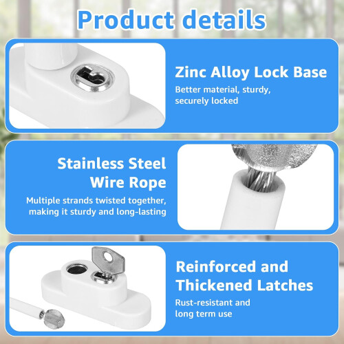 Pack of 4 Window Restrictor Locks Child Safety 1