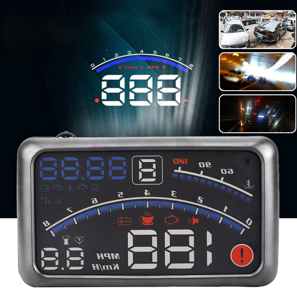 Car Hud Speed Mph/Km/H Warning Display 5.5" Hd Plug & Play 4961393021095