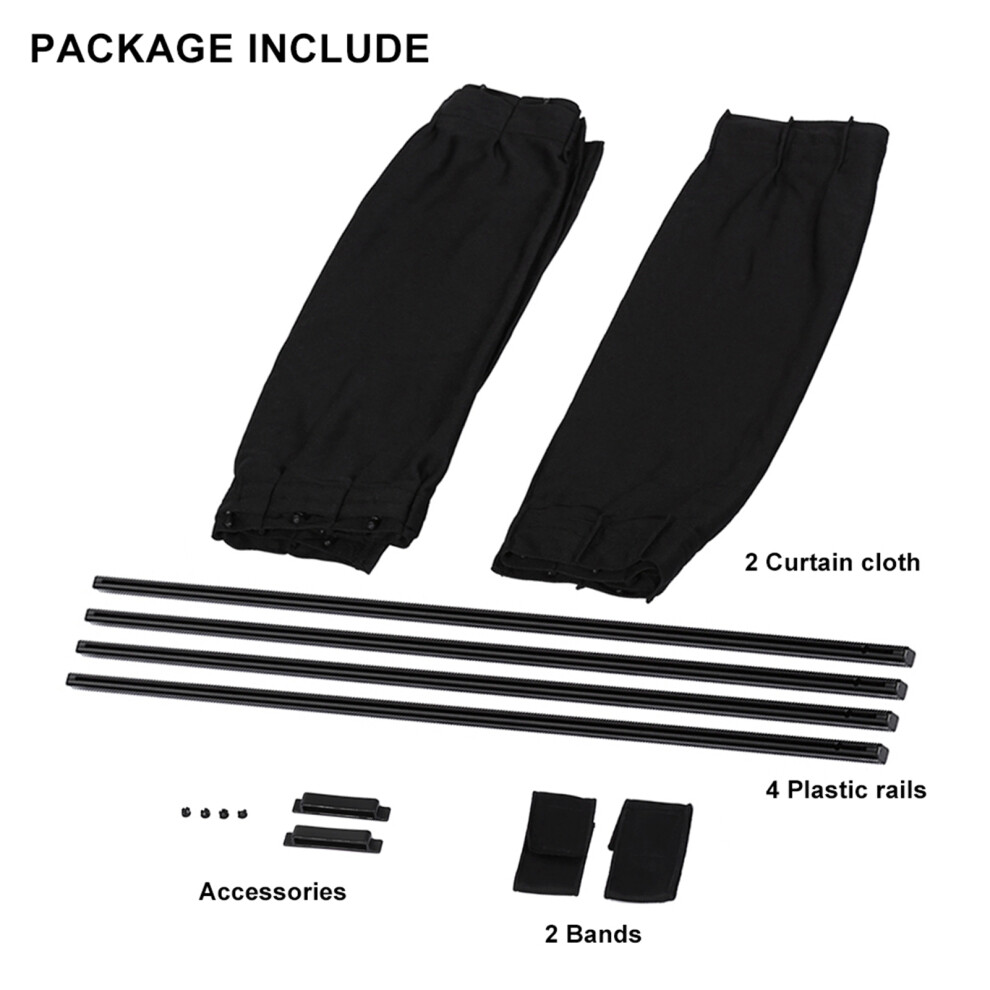 Car Privacy Curtain Set 50S Size Black 7293282147003