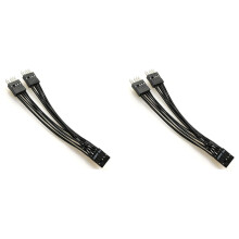 Câble D'Extension Audio HD de la Carte MèRe 9Pin 1 Femelle à 2 Câble RéPartiteur en Y Mâle Noir pour PC Bricolage 10 Cm, Paquet de 2