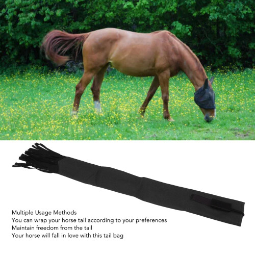 Horse Tail Bag Black Fringe Nonwoven Protector 47g 1