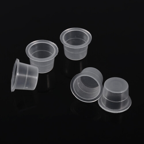 100Pcs Clear White Plastic Tattoo Ink Cap Cups 50g Large Set 2