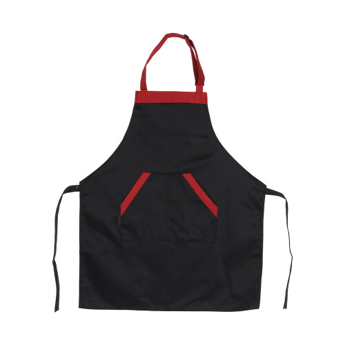 Unisex Black Polyester Chef Apron with 2 Pockets, Adjustable Neck 65cm Wide 1
