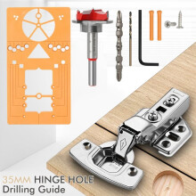 Juego Herramientas Multifuncionales para Trabajar la Madera: Posicionador de Agujeros para Bisagras, Puntas de Destornillador, Accesorios para Abrir