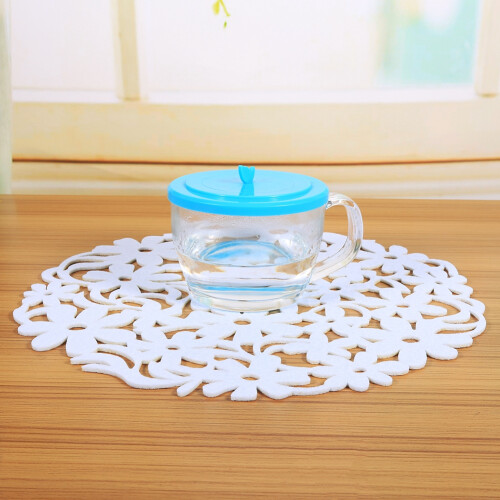 White Round Felt Table Mat, Heat Insulation