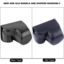 Premium PU Leather Camera Bag for Sony A6000 Series with 16‑50mm Lens Black