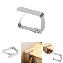 Silver Stainless Steel Table Clips – Easy-to-Use Desk & Table Cover Clamps