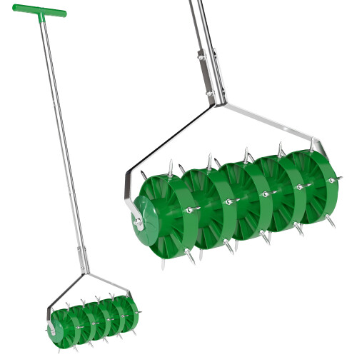 Outsunny Outsunny Grass Spike Roller, Soil Aerator w/ 3 Piece Handle and T-bar Grip 1