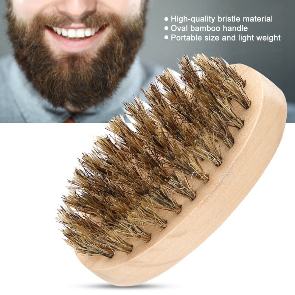 Cream Oval Beard Comb Mustache Brush