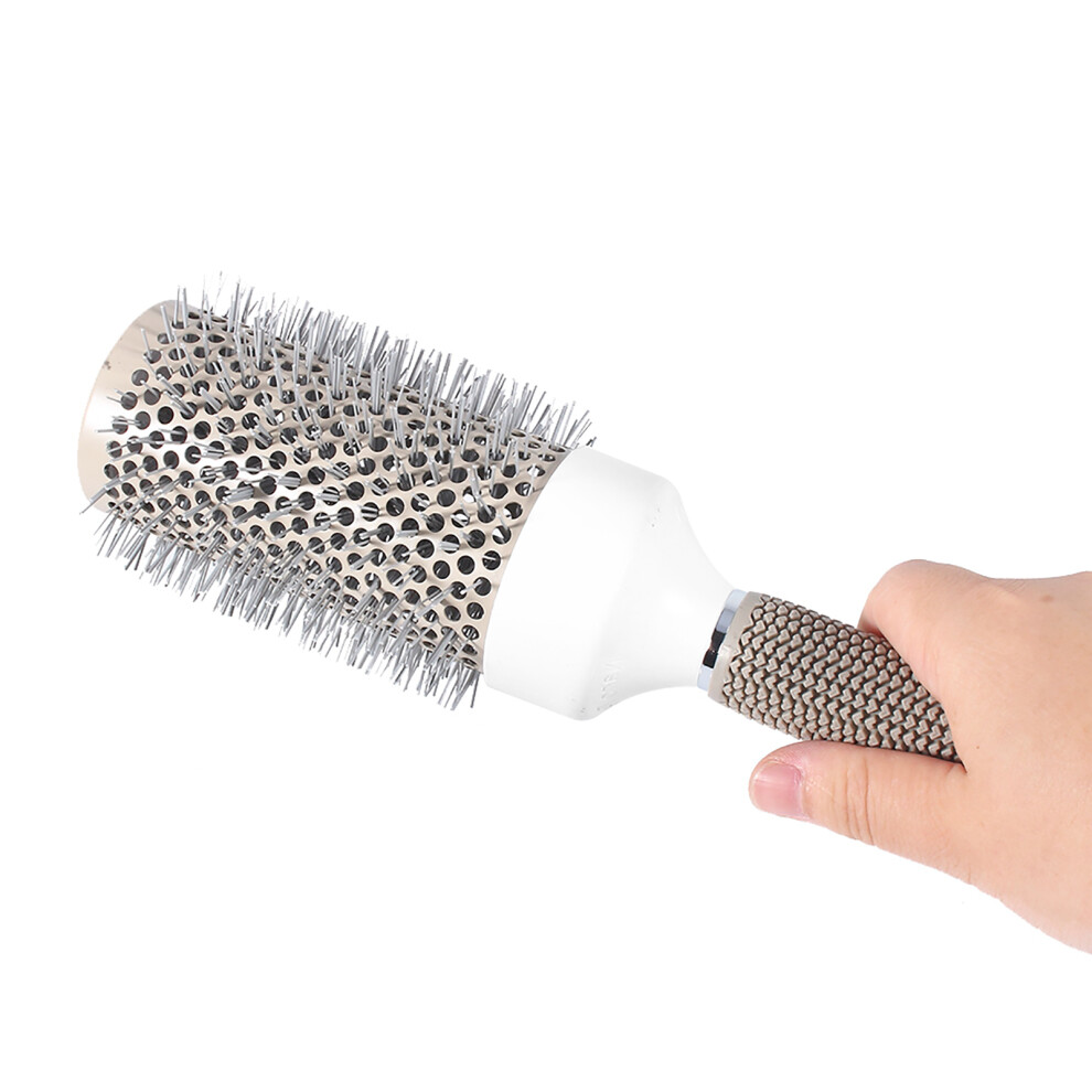 Unisex Healthy Salon Ceramic Iron Round Comb 53Mm Heat Resistant Hair Styling Tool